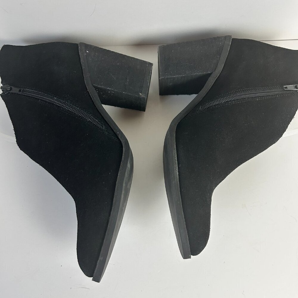 Jeffrey Campbell Boots Womens 9 Black Kamet-2 Leather Suede Ankle Booties Block - Picture 7 of 11